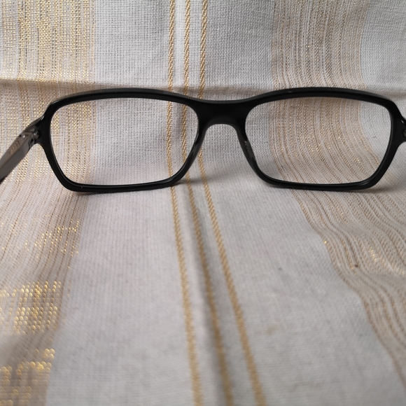 PRADA VPR 15N BRO-1O1 Eyeglasses Frames Black Polished Silver Square 56-17-140 - Picture 8 of 12